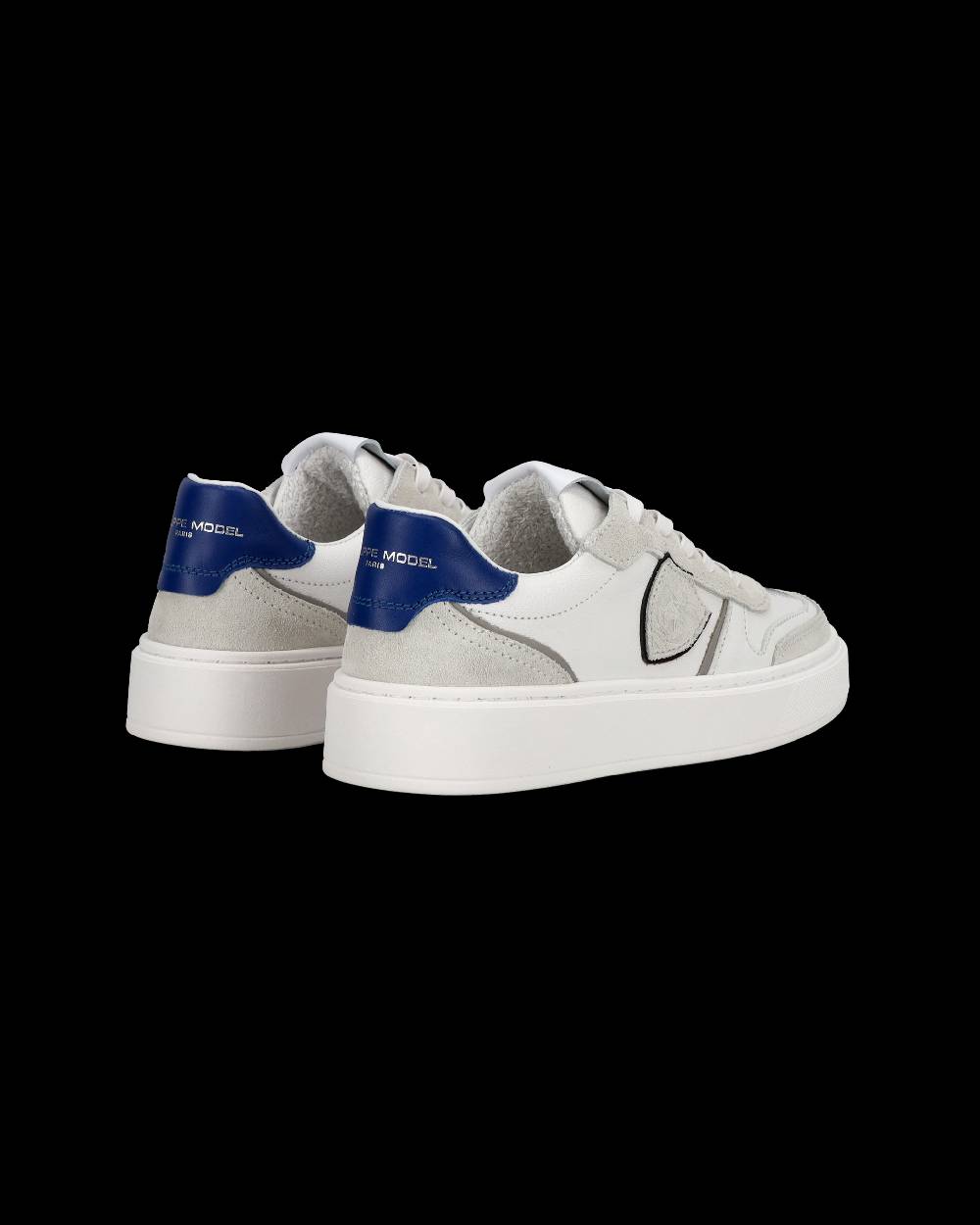 Philippe Model Junior Nice Low-Top Sneakers In Leather, White Blue