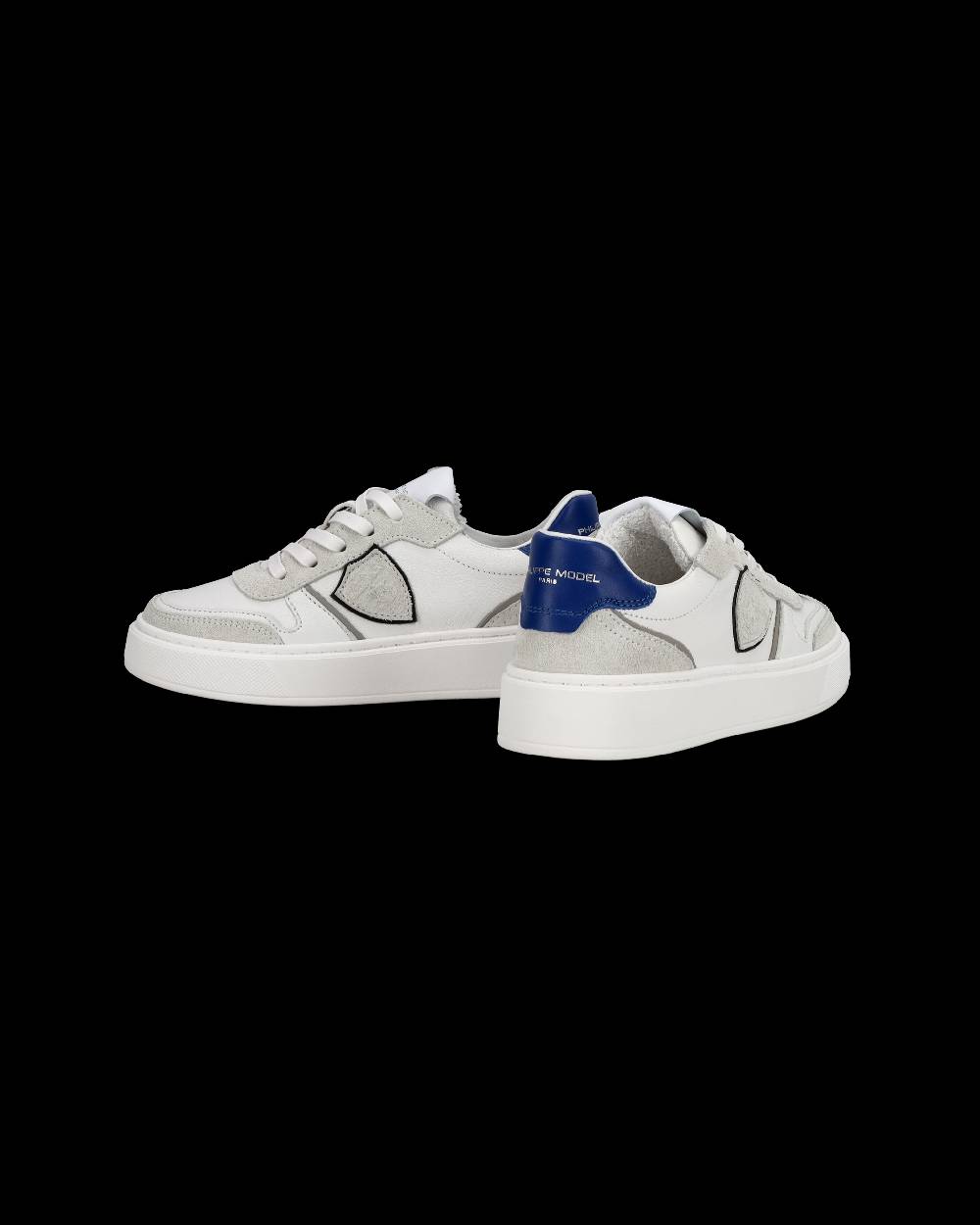 Philippe Model Junior Nice Low-Top Sneakers In Leather, White Blue