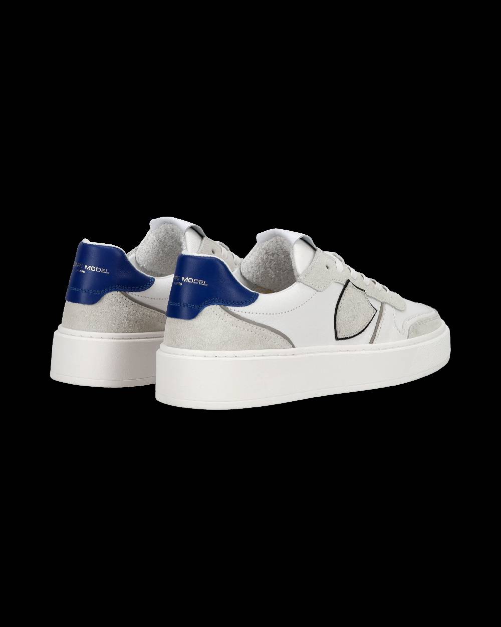 Philippe Model Junior Nice Low-Top Sneakers In Leather, White Blue