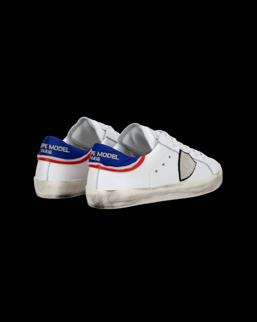 Philippe Model Junior Paris Low-Top Sneakers In Leather, White Blue