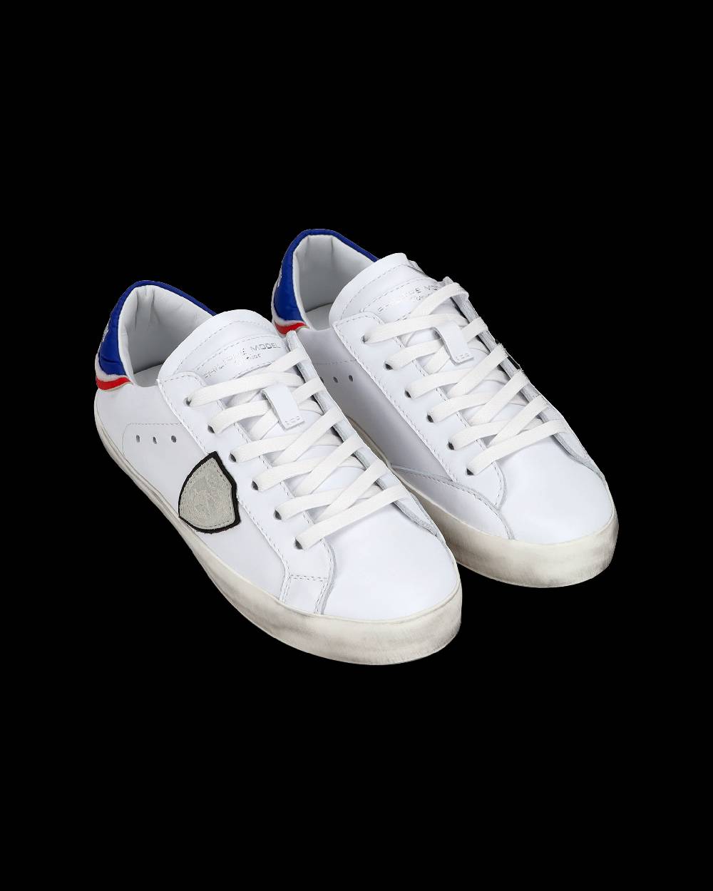 Philippe Model Junior Paris Low-Top Sneakers in Leather, White Blue
