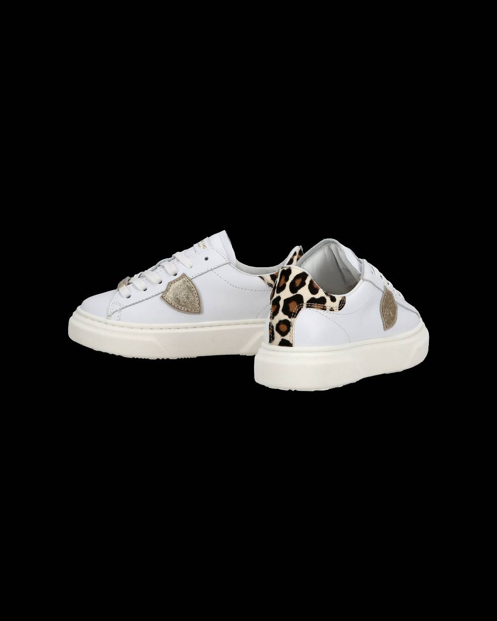 Philippe Model Junior Temple Low-Top Sneakers In Leather, White Pink