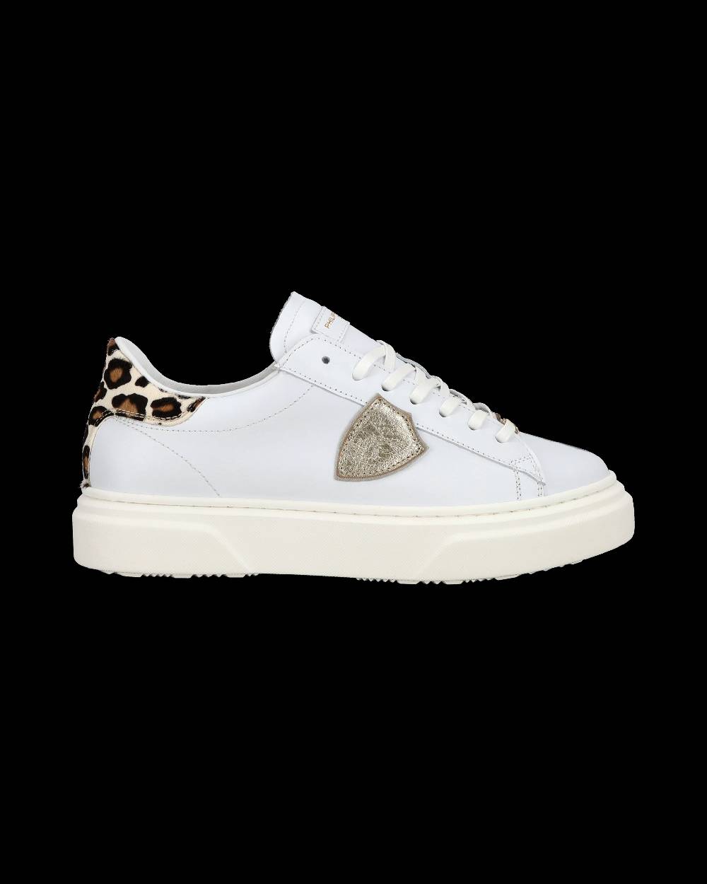 Philippe Model Junior Temple Low-Top Sneakers In Leather, White Pink