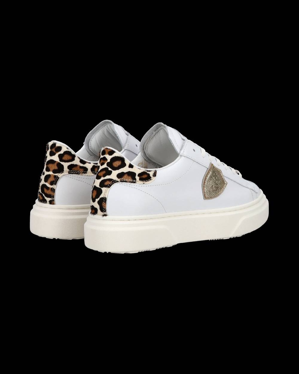 Philippe Model Junior Temple Low-Top Sneakers In Leather, White Pink