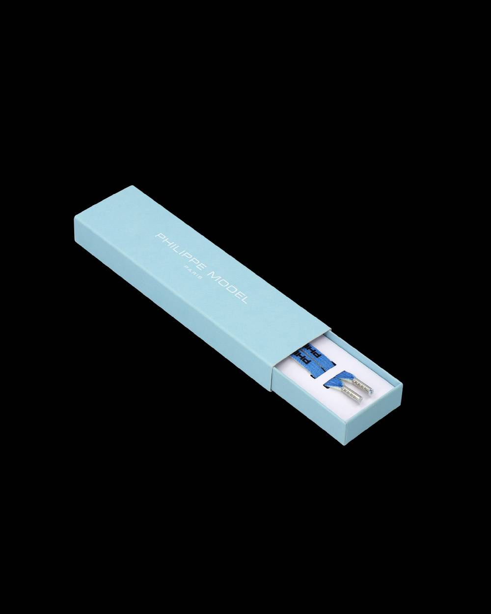 Philippe Model Lacci da Uomo Bianchi e Blu in Cotone