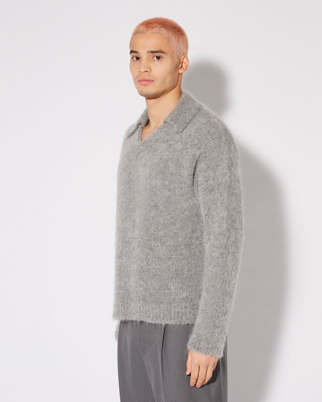 Philippe Model Maglione Polo Roger Da Uomo Grigio Chiaro In Lana Mohair