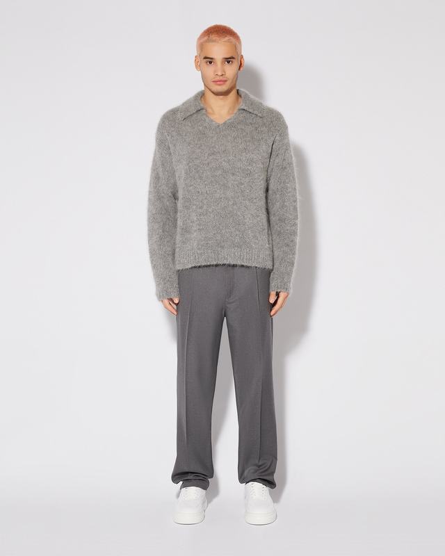 Philippe Model Maglione Polo Roger Da Uomo Grigio Chiaro In Lana Mohair