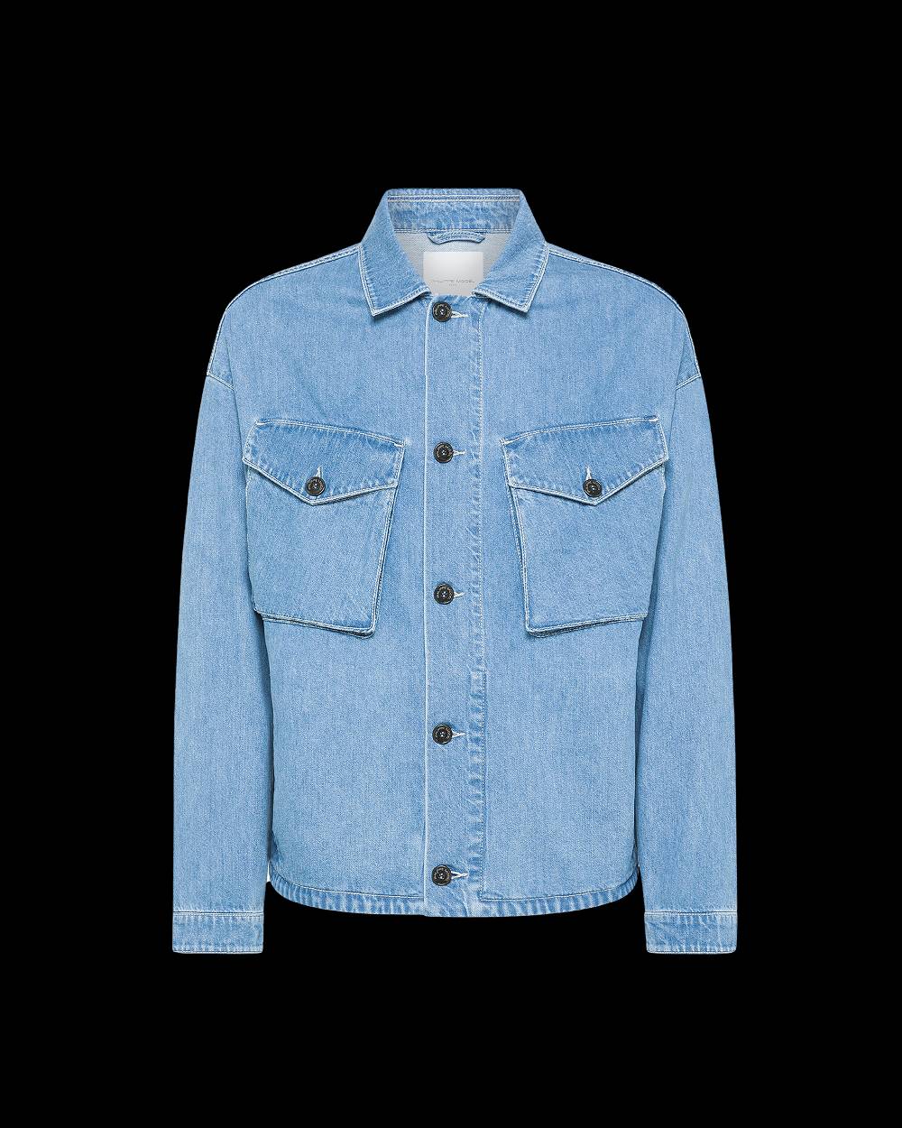 Philippe Model Overshirt In Denim Gerard Da Uomo Azzurra In Denim
