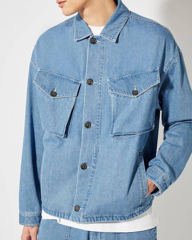 Philippe Model Overshirt In Denim Gerard Da Uomo Azzurra In Denim