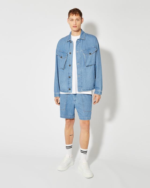 Philippe Model Overshirt In Denim Gerard Da Uomo Azzurra In Denim