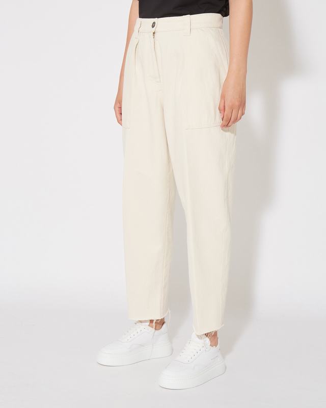 Philippe Model Pantaloni Coline Da Donna Ecru In Bull Denim