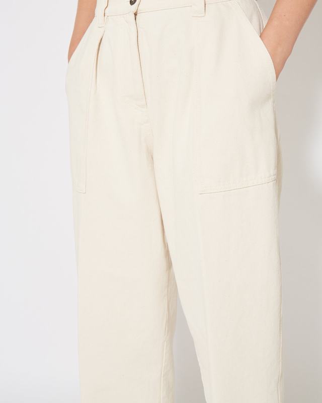 Philippe Model Pantaloni Coline Da Donna Ecru In Bull Denim