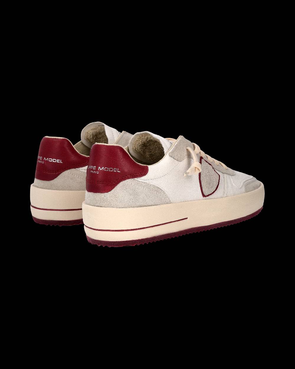 Philippe Model Sneaker Nice Uomo, Bianco E Bordeaux