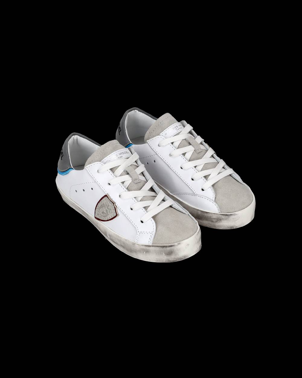 Philippe Model Scarpe da Bambini Prsx Bianche e Argento in Pelle