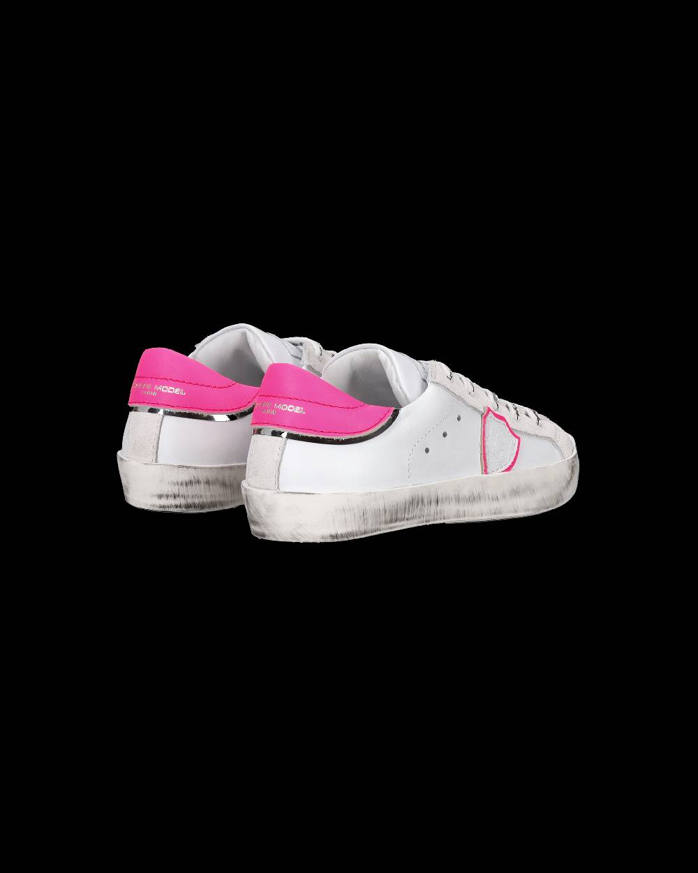 Philippe Model Scarpe Da Bambini Prsx Bianche E Fucsia In Pelle