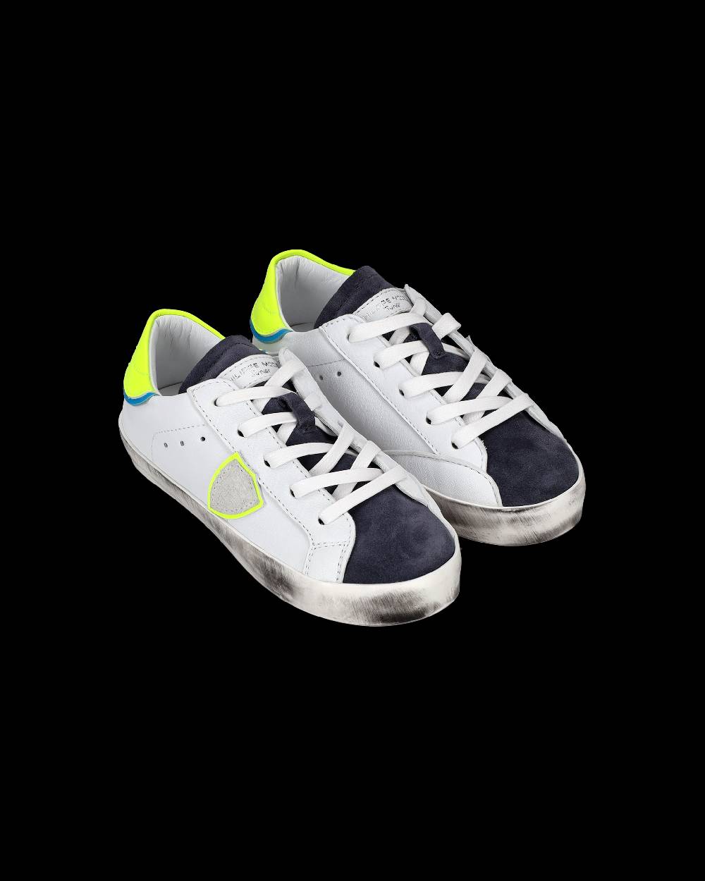 Philippe Model Scarpe da Bambini Prsx Bianche e Gialle in Pelle