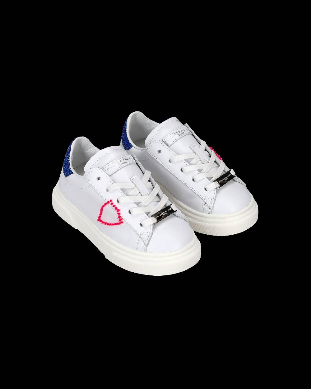 Philippe Model Scarpe da Bambini Temple Bianche e Blu in Pelle