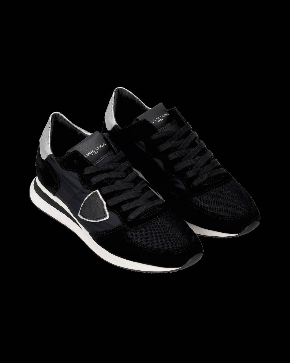 Philippe Model Snaker bassa Trpx donna - nero e argento