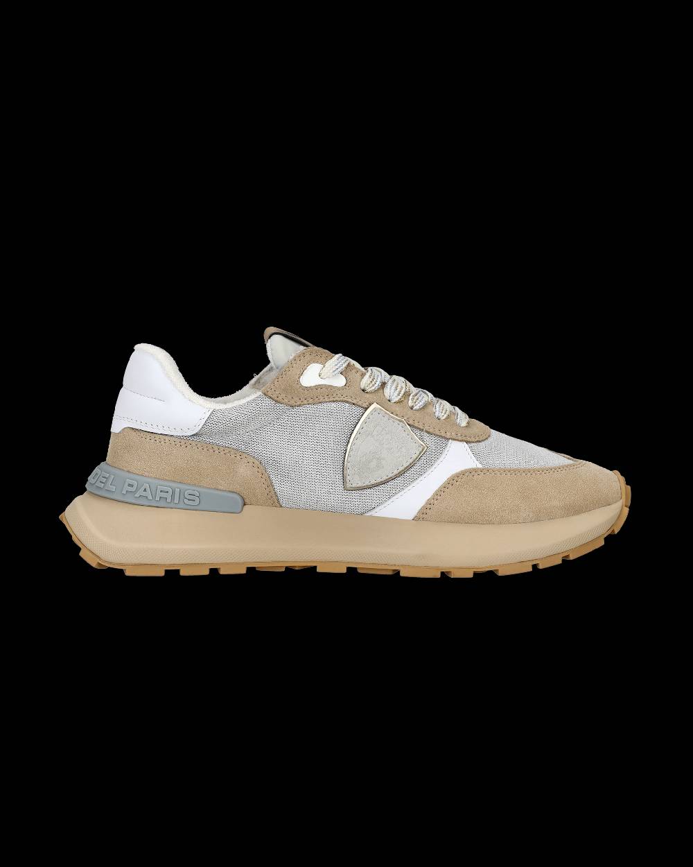 Philippe Model Sneaker Bassa Antibes Donna - Argento E Beige