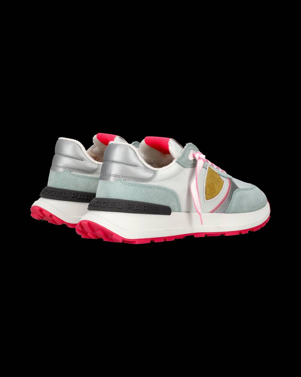 Philippe Model Sneaker Bassa Antibes Donna - Verde Acqua E Fucsia
