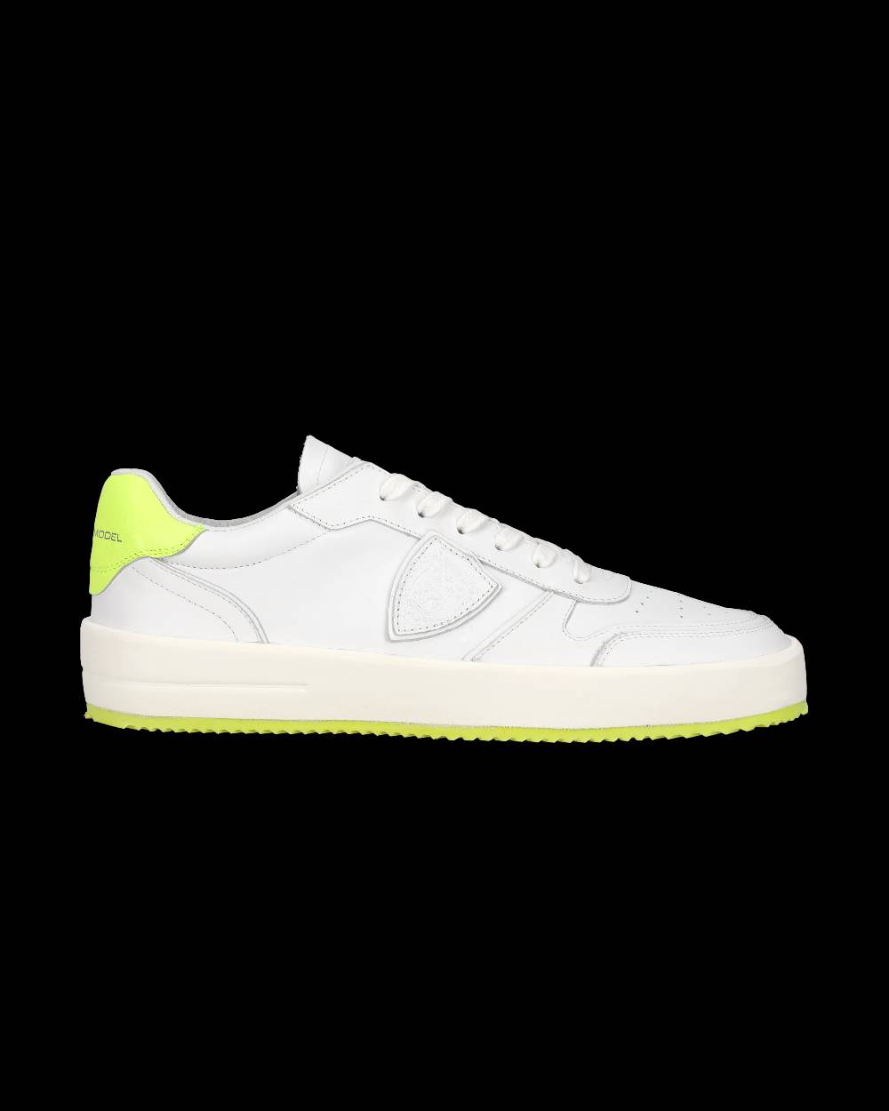 Philippe Model Sneaker Bassa Nice Uomo - Bianco E Giallo Fluo