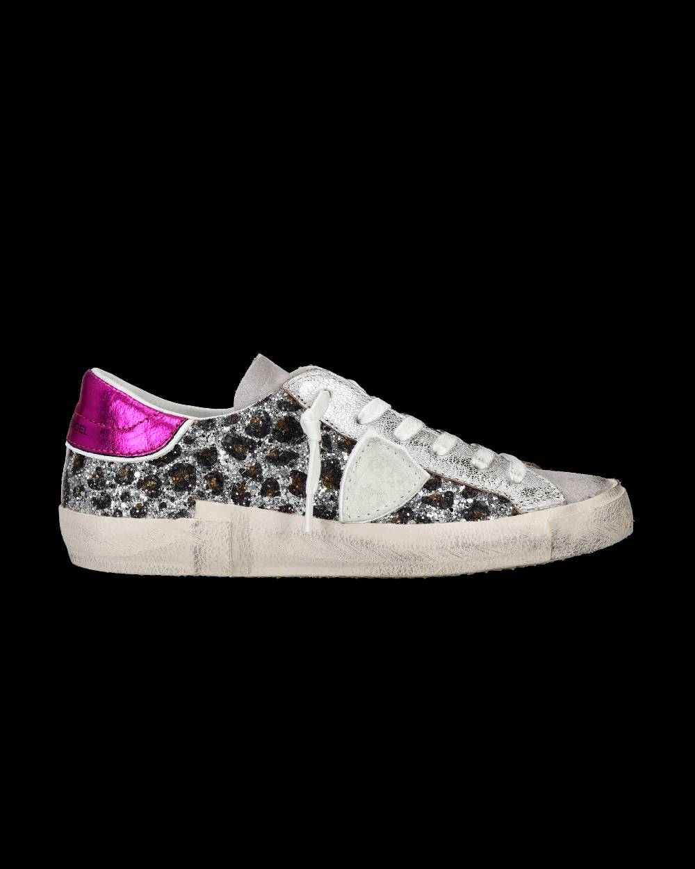 Philippe Model Sneaker Bassa PRSX Donna - Argento, Animalier E Fucsia
