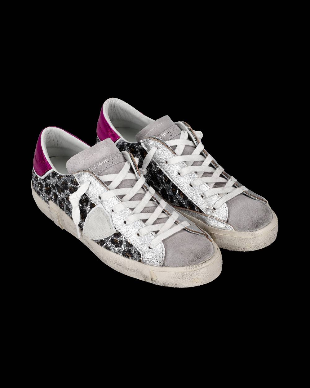 Philippe Model Sneaker bassa PRSX donna - argento, animalier e fucsia