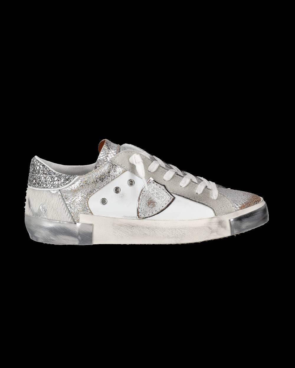 Philippe Model Sneaker Bassa PRSX Donna - Bianco E Argento