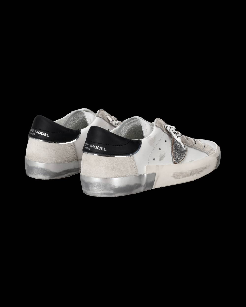 Philippe Model Sneaker Bassa Prsx Donna - Bianco E Argento