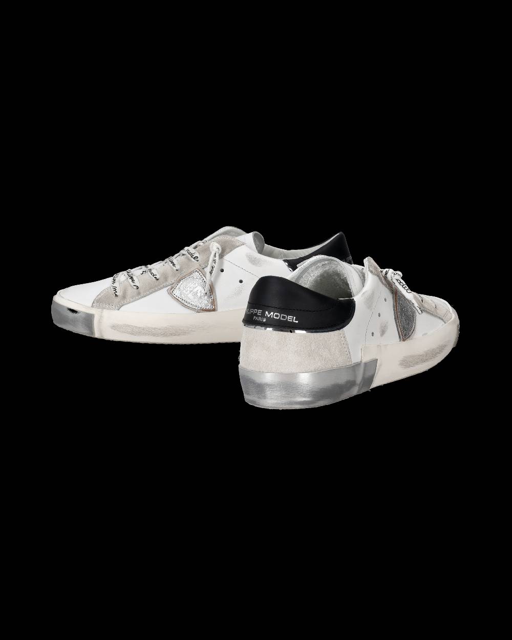 Philippe Model Sneaker Bassa Prsx Donna - Bianco E Argento