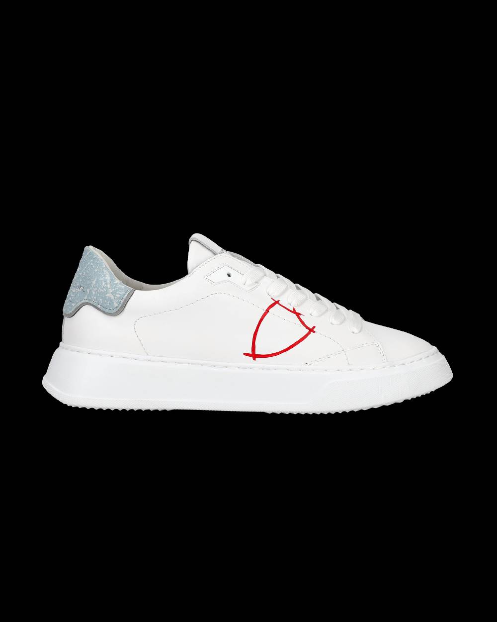 Philippe Model Sneaker Bassa Temple Uomo - Bianco E Rosso