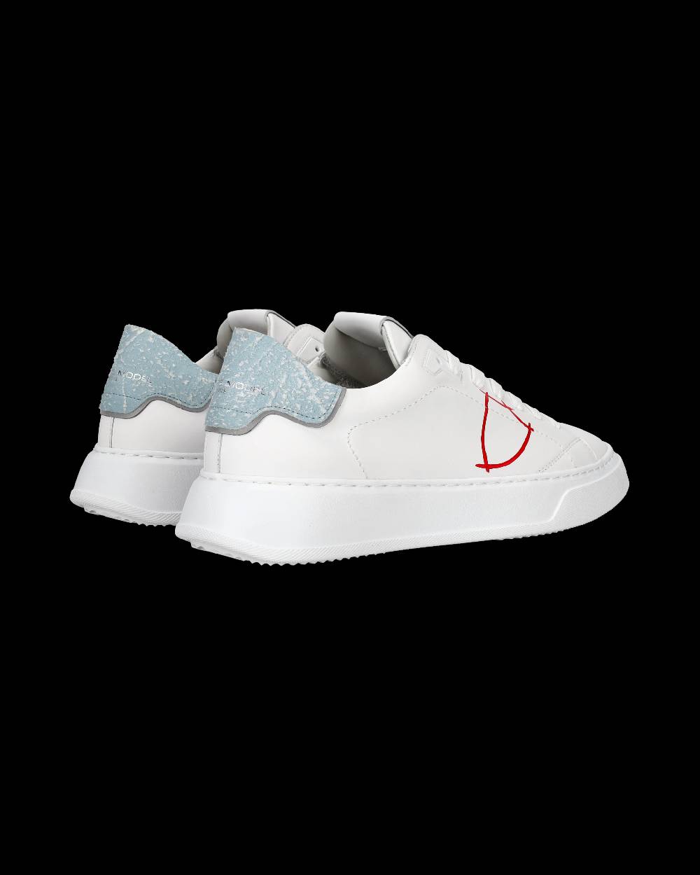 Philippe Model Sneaker Bassa Temple Uomo - Bianco E Rosso