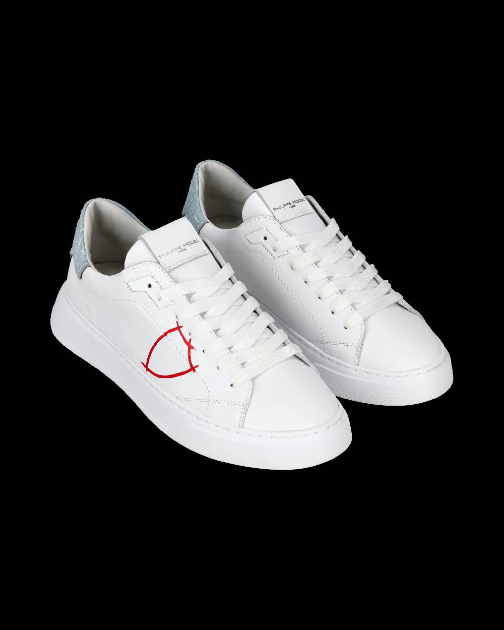 Philippe Model Sneaker bassa Temple uomo - bianco e rosso