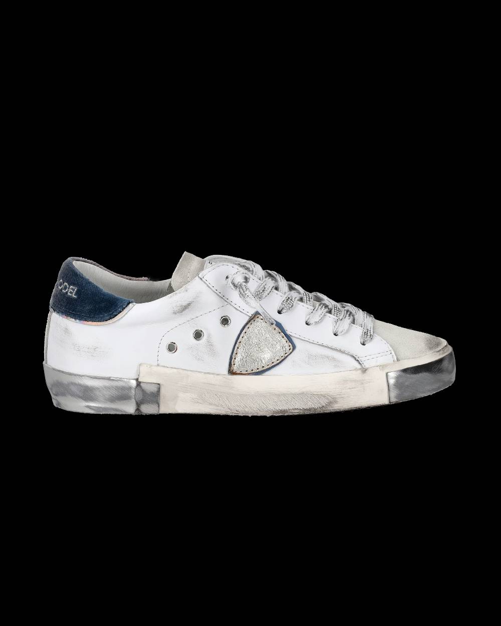 Philippe Model Sneaker Basse Paris Donna - Bianco E Argento