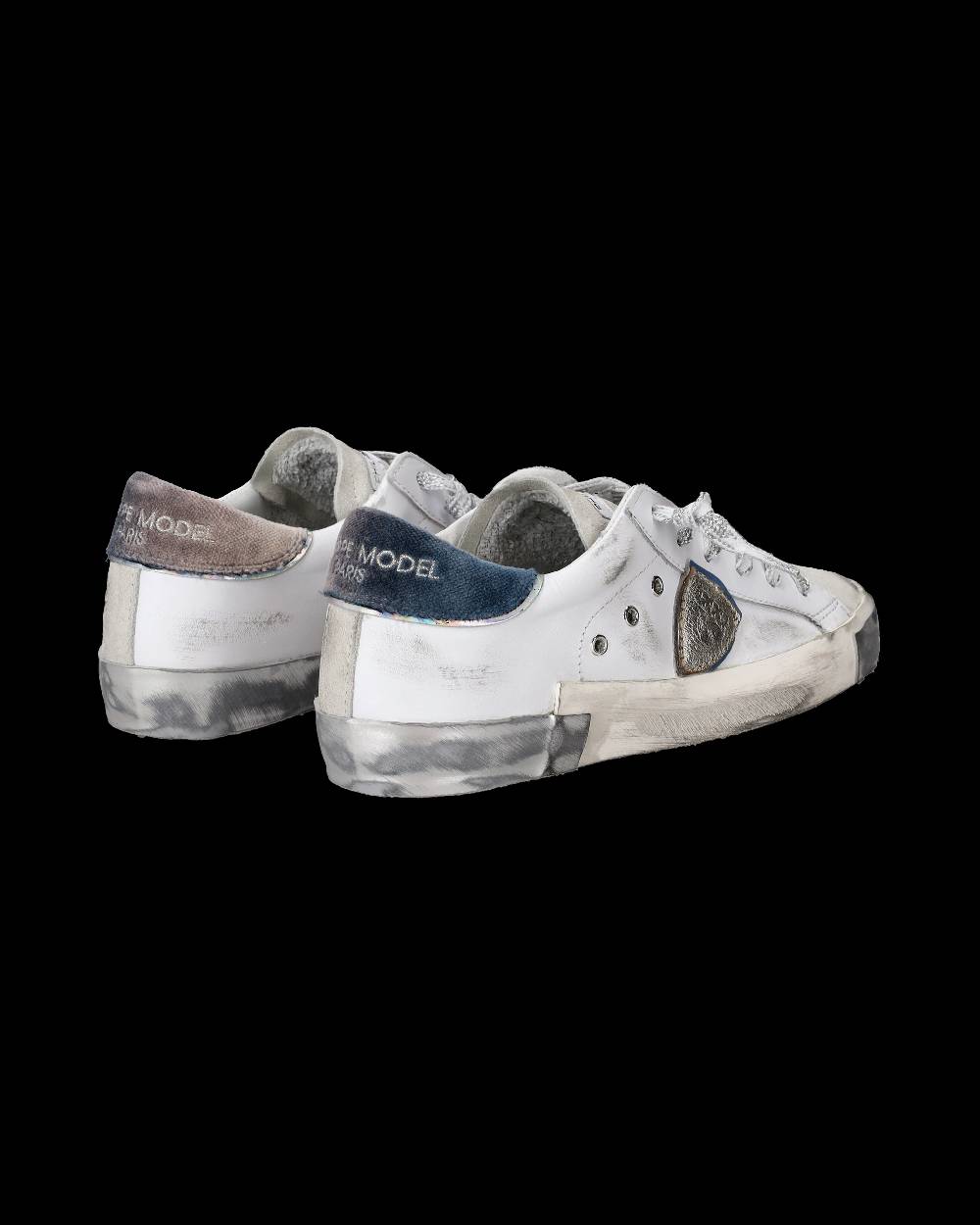 Philippe Model Sneaker Basse Paris Donna - Bianco E Argento