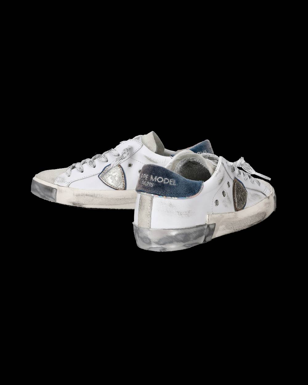 Philippe Model Sneaker Basse Paris Donna - Bianco E Argento