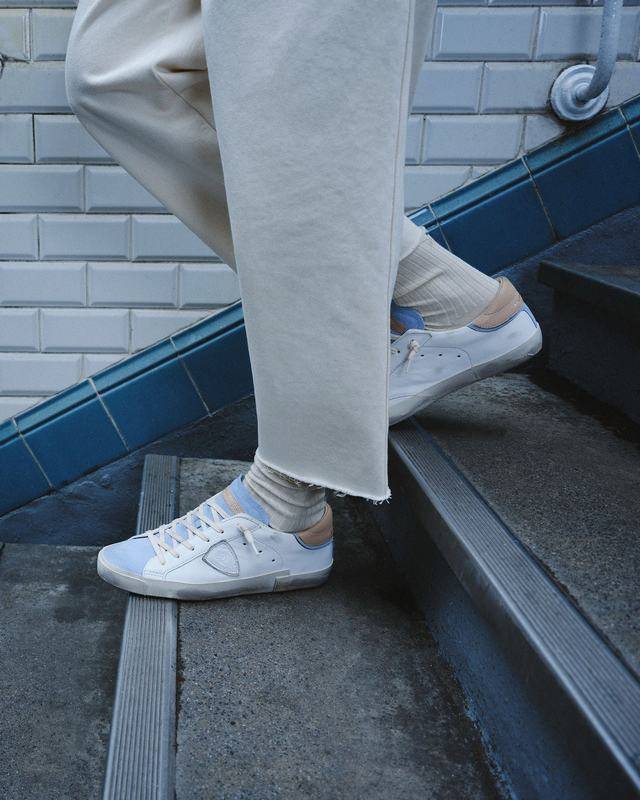 Philippe Model Sneaker Basse Paris Donna - Bianco E Azzurro