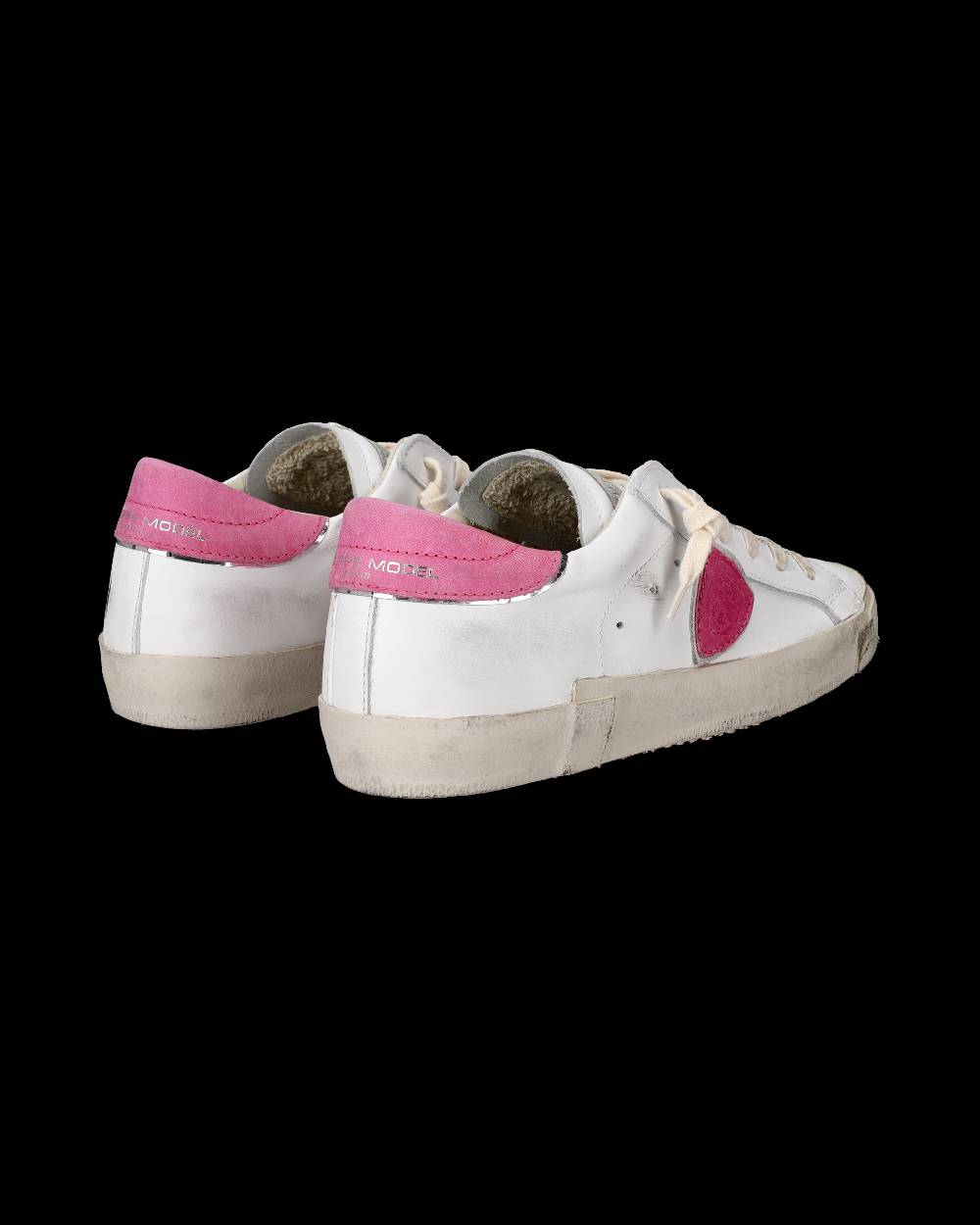 Philippe Model Sneaker Basse Paris Donna - Bianco E Fucsia