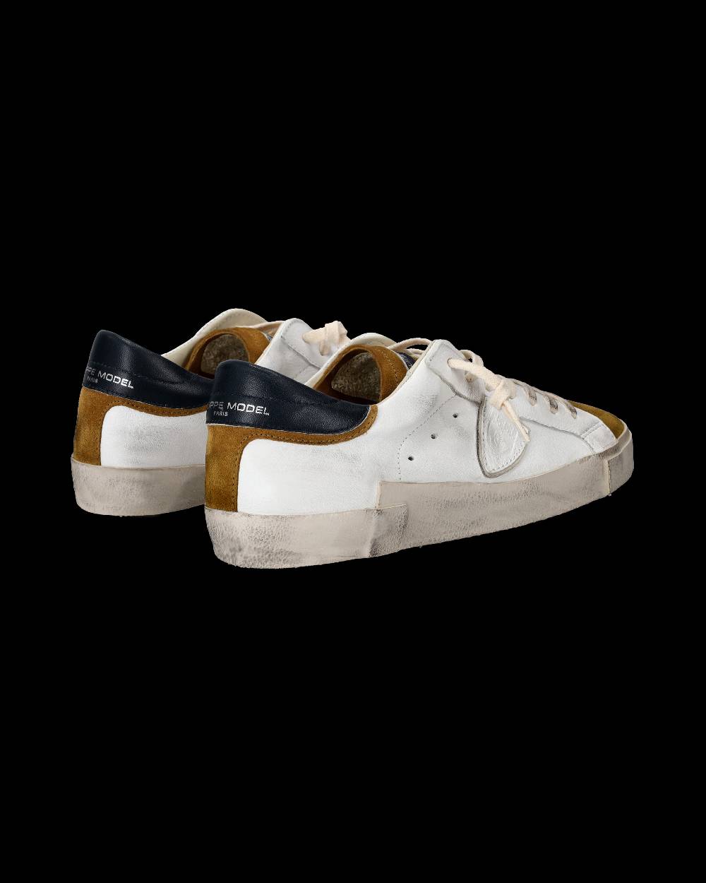 Philippe Model Sneaker Basse Paris Uomo - Bianco E Senape