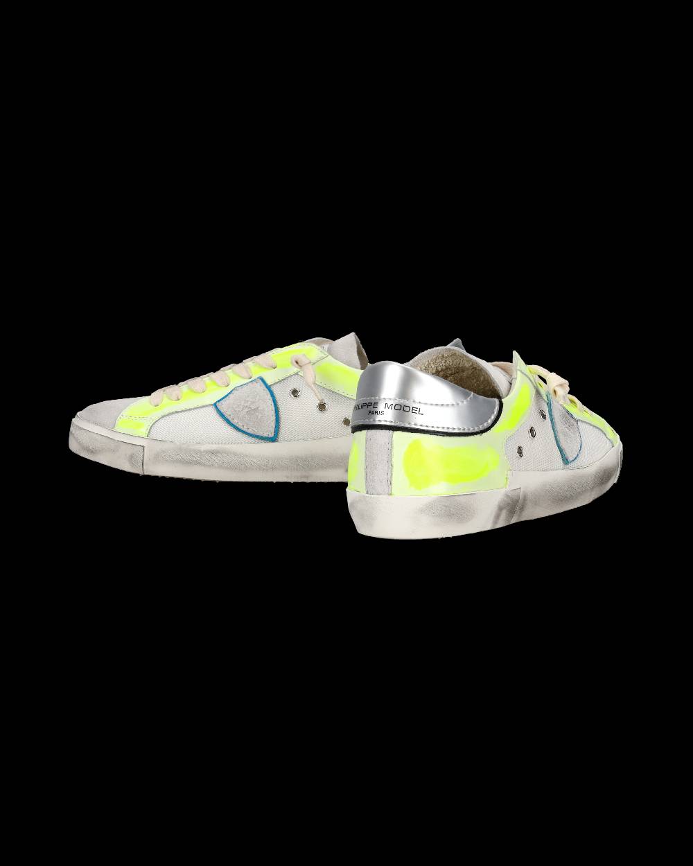 Philippe Model Sneaker Basse Prsx Uomo - Bianco E Giallo Fluo