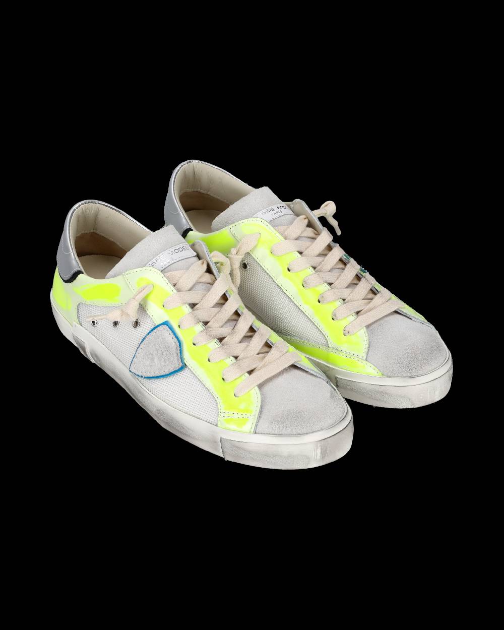Philippe Model Sneaker basse Prsx uomo - bianco e giallo fluo