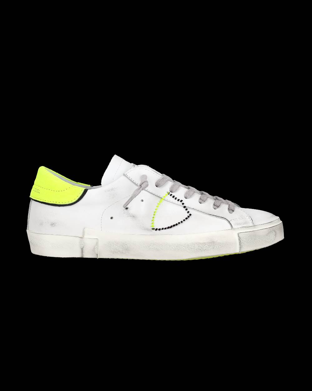 Philippe Model Sneaker Basse Prsx Uomo - Bianco, Nero E Giallo Fluo
