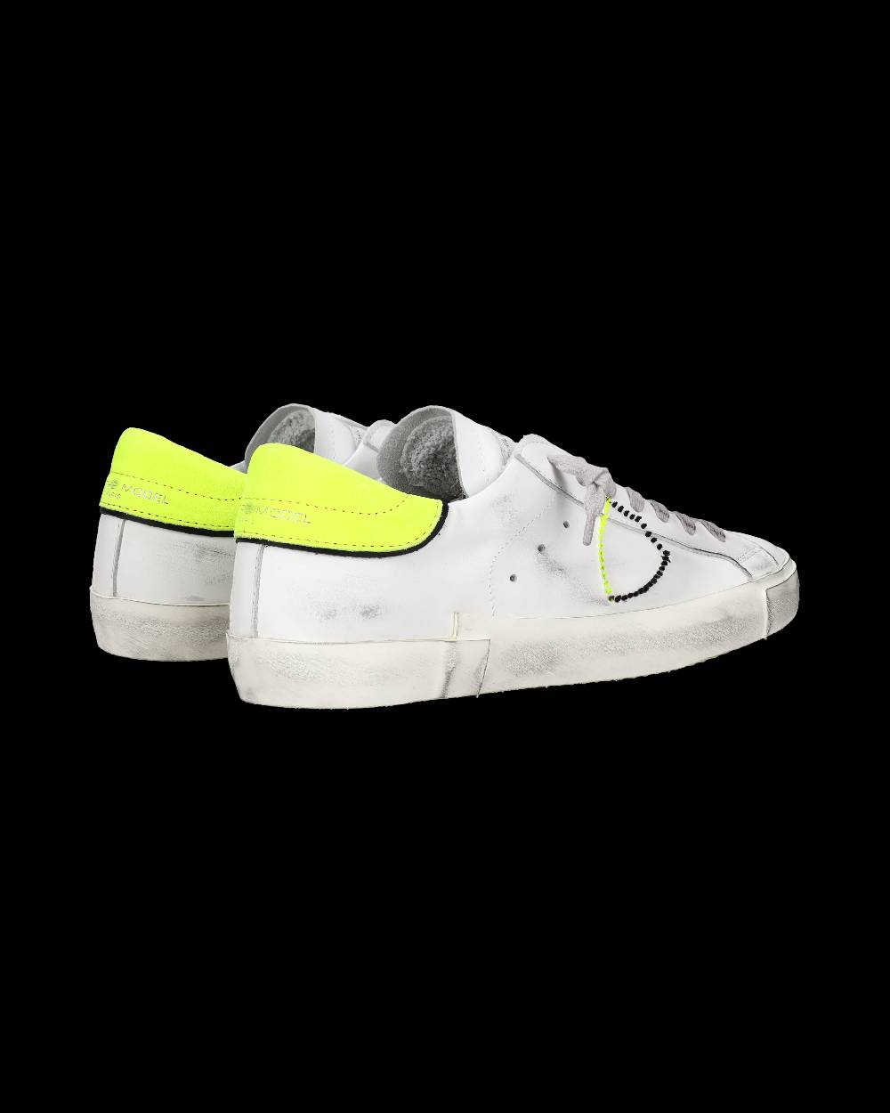 Philippe Model Sneaker Basse Prsx Uomo - Bianco, Nero E Giallo Fluo