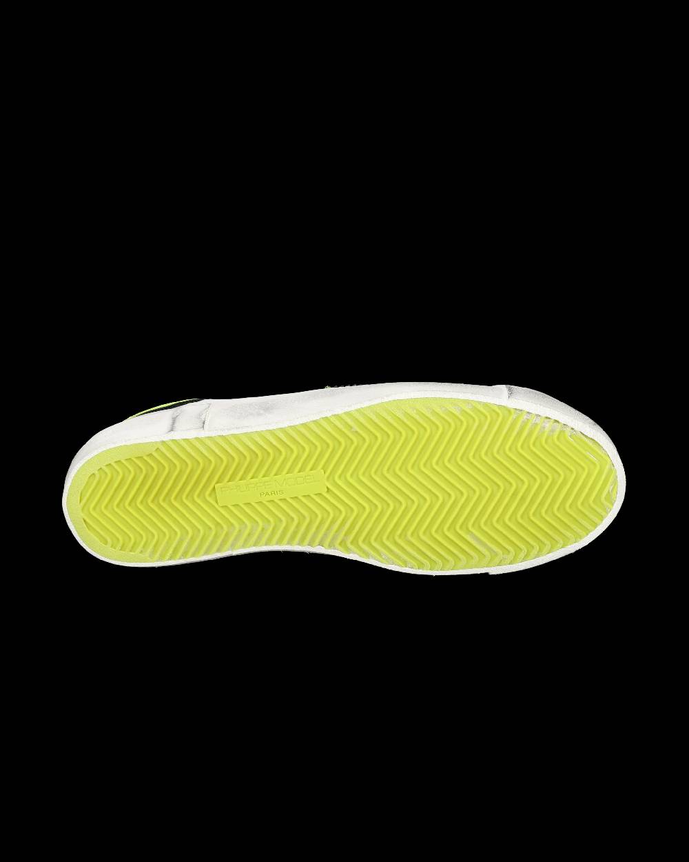 Philippe Model Sneaker Basse Prsx Uomo - Bianco, Nero E Giallo Fluo