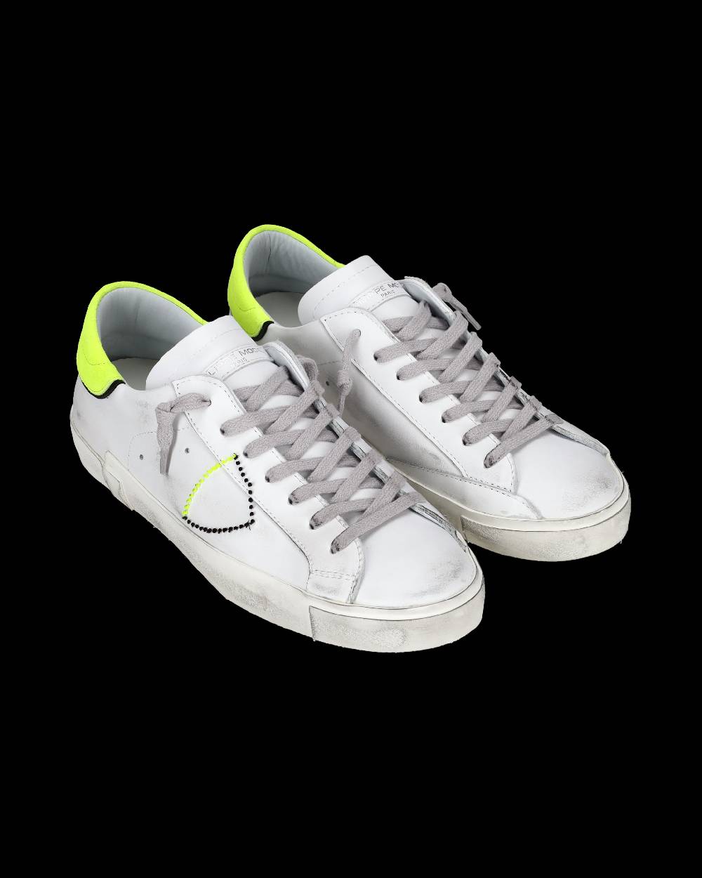 Philippe Model Sneaker basse Prsx uomo - bianco, nero e giallo fluo