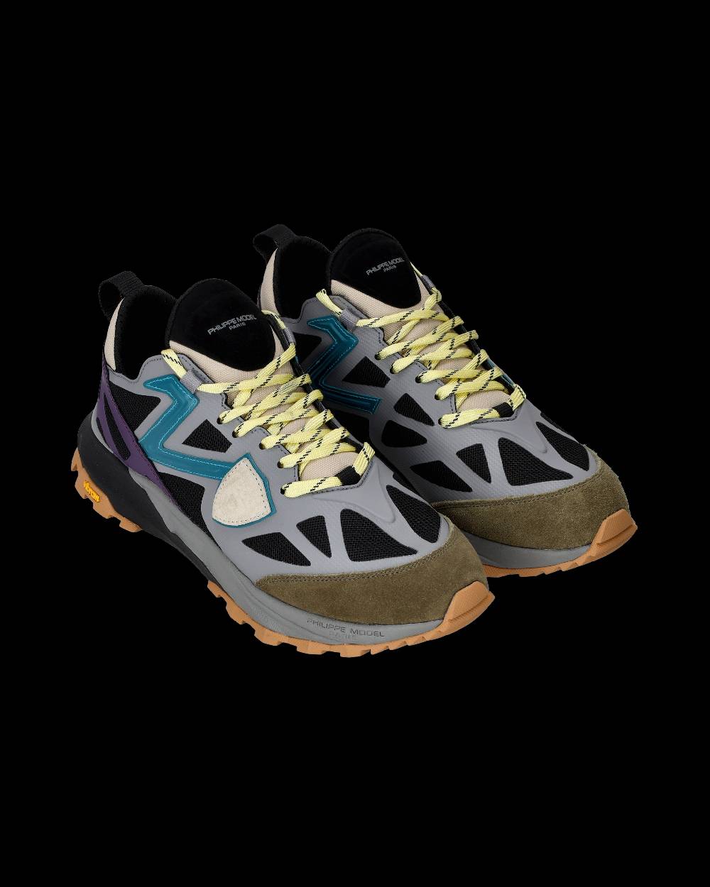 Philippe Model Sneaker basse Rocx uomo - grigio e petrolio