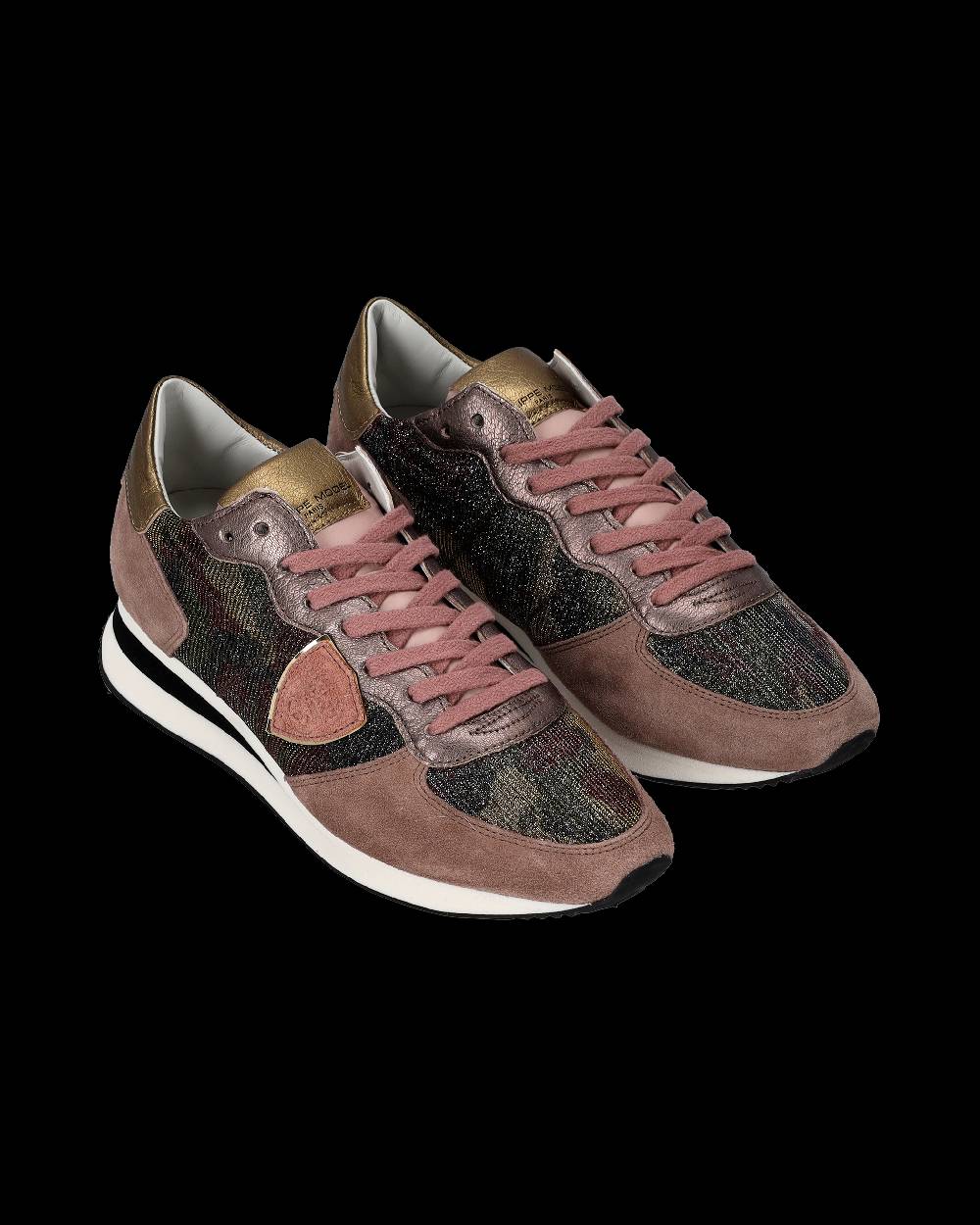 Philippe Model Sneaker basse Tropez donna - camouflage, rosa e bronzo