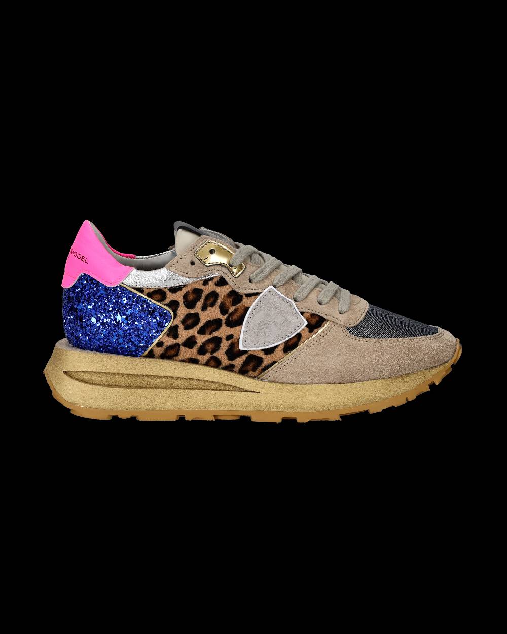 Philippe Model Sneaker Basse Tropez Haute Donna - Beige, Bluette E Rosa