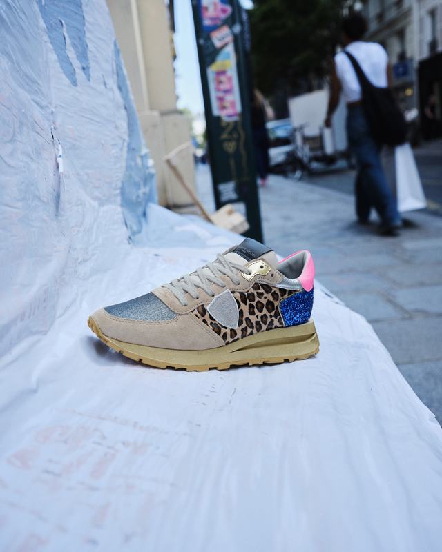 Philippe Model Sneaker Basse Tropez Haute Donna - Beige, Bluette E Rosa