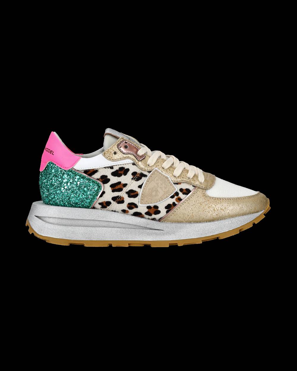 Philippe Model Sneaker Basse Tropez Haute Donna - Bianco, Fucsia E Animalier